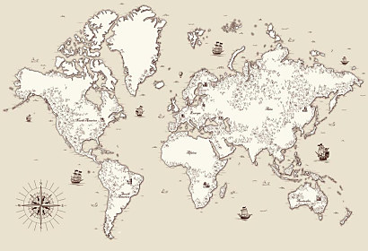 Fototapeta old world map 1414